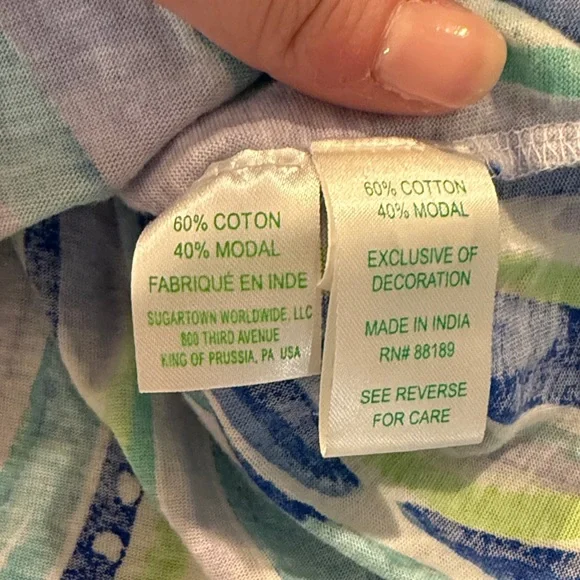 Women’s Lilly Pulitzer Multi-Color Wave Stripe Tank Top - size Large - Picture 3 of 5